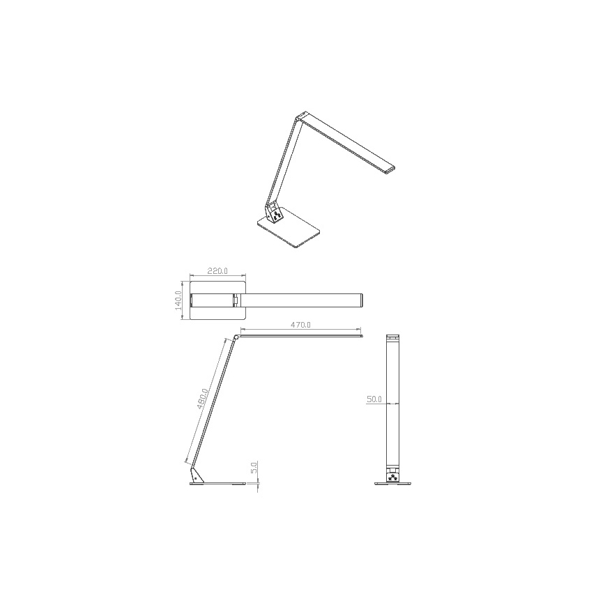 Fabas Luce 3265-30-101 - LED állítható fényerejű asztali lámpa WASP LED/12W/230V 3000/4000/5000K fekete