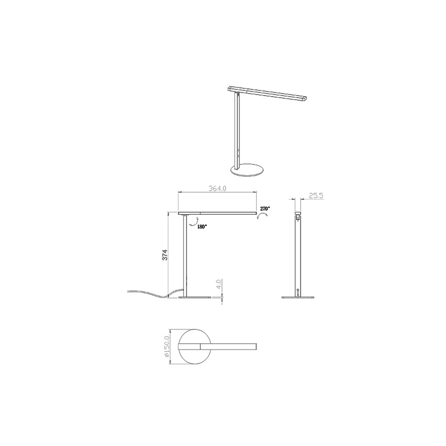 Fabas Luce 3550-30-101 - LED állítható fényerejű asztali lámpa IDEAL LED/10W/230V 3000-6000K fekete