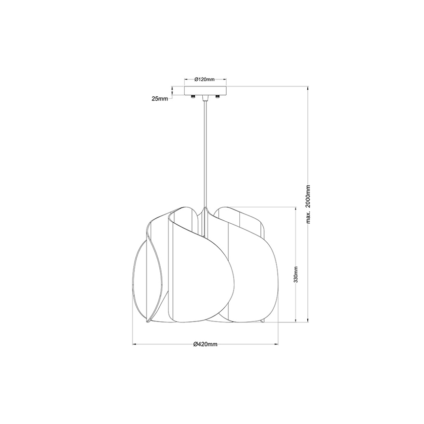 Fabas Luce 3672-40-132 - Csillár zsinóron PEVERO 1xE27/40W/230V fa