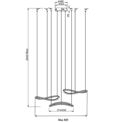 Fabas Luce 3711-47-102 - LED Csillár zsinóron TIRRENO LED/50W/230V