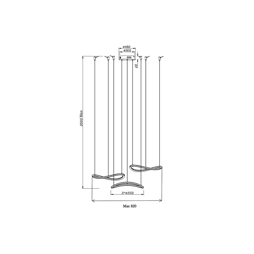 Fabas Luce 3711-47-102 - LED Csillár zsinóron TIRRENO LED/50W/230V