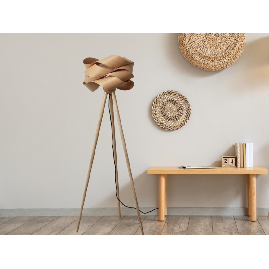 Fából készült állólámpa 1xE27/60W/230V tömör/furnér/kőris