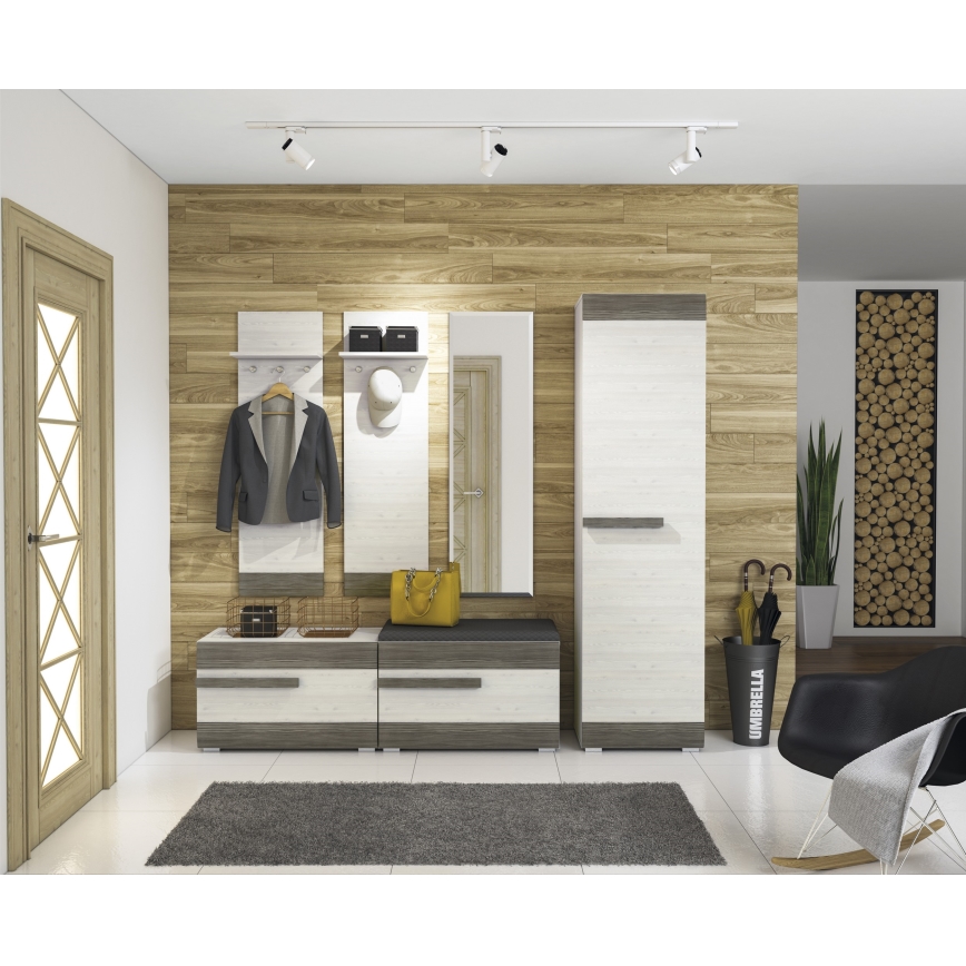 Fali akasztó SARPA 136x40 cm fehér/barna