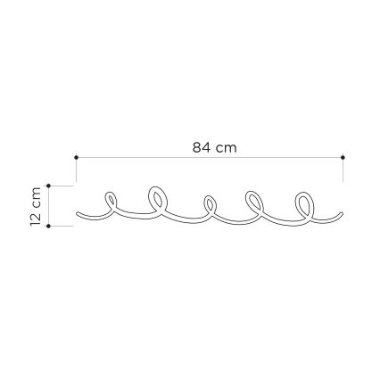 Fali akasztó SING 84x12 cm fekete