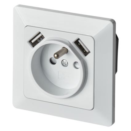 Fali aljzat USB-vel FRENCH 250V/16A