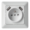 Fali aljzat USB-vel FRENCH 250V/16A