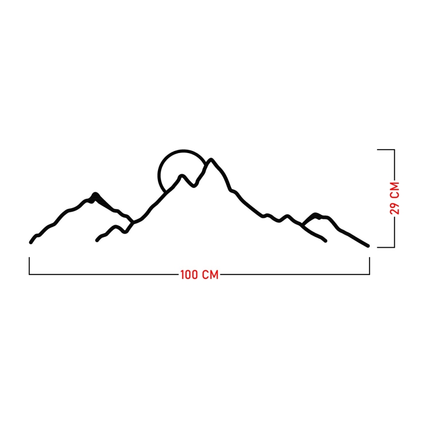 Fali dekoráció 100x29 cm hegy fém