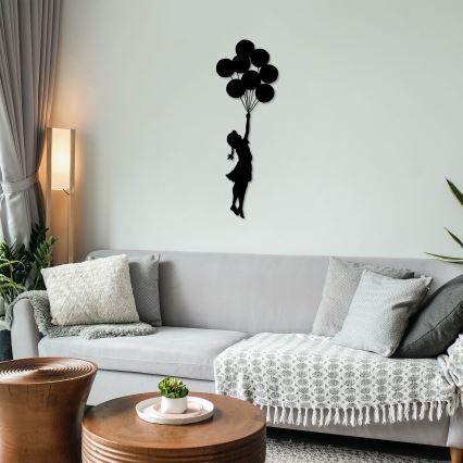 Fali dekoráció 100x34 cm lány fém