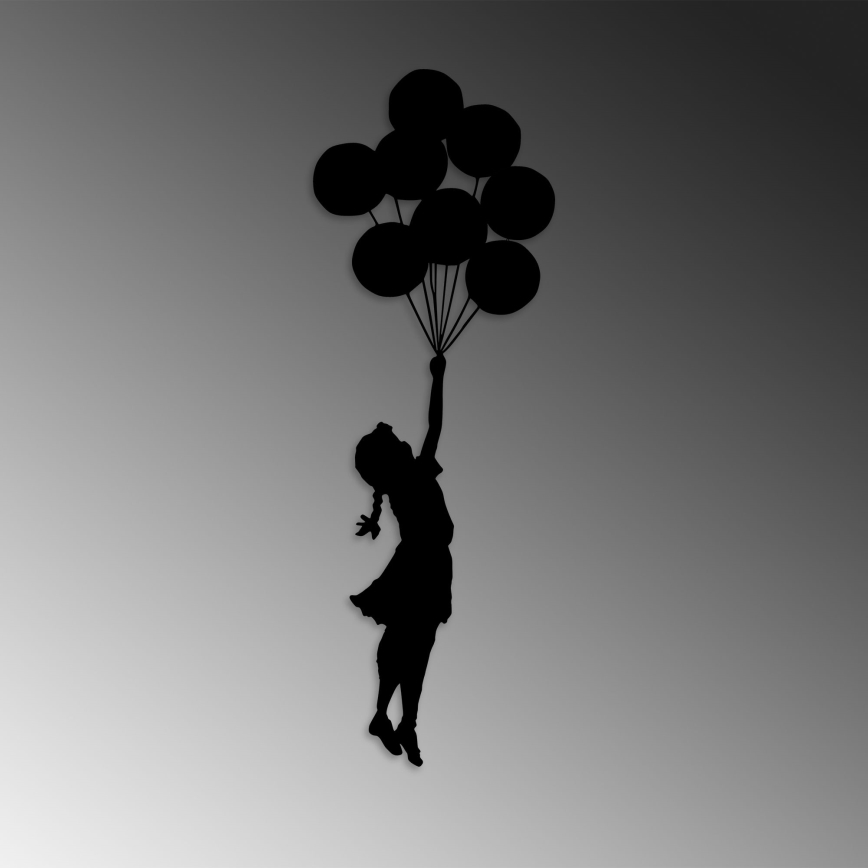 Fali dekoráció 100x34 cm lány fém