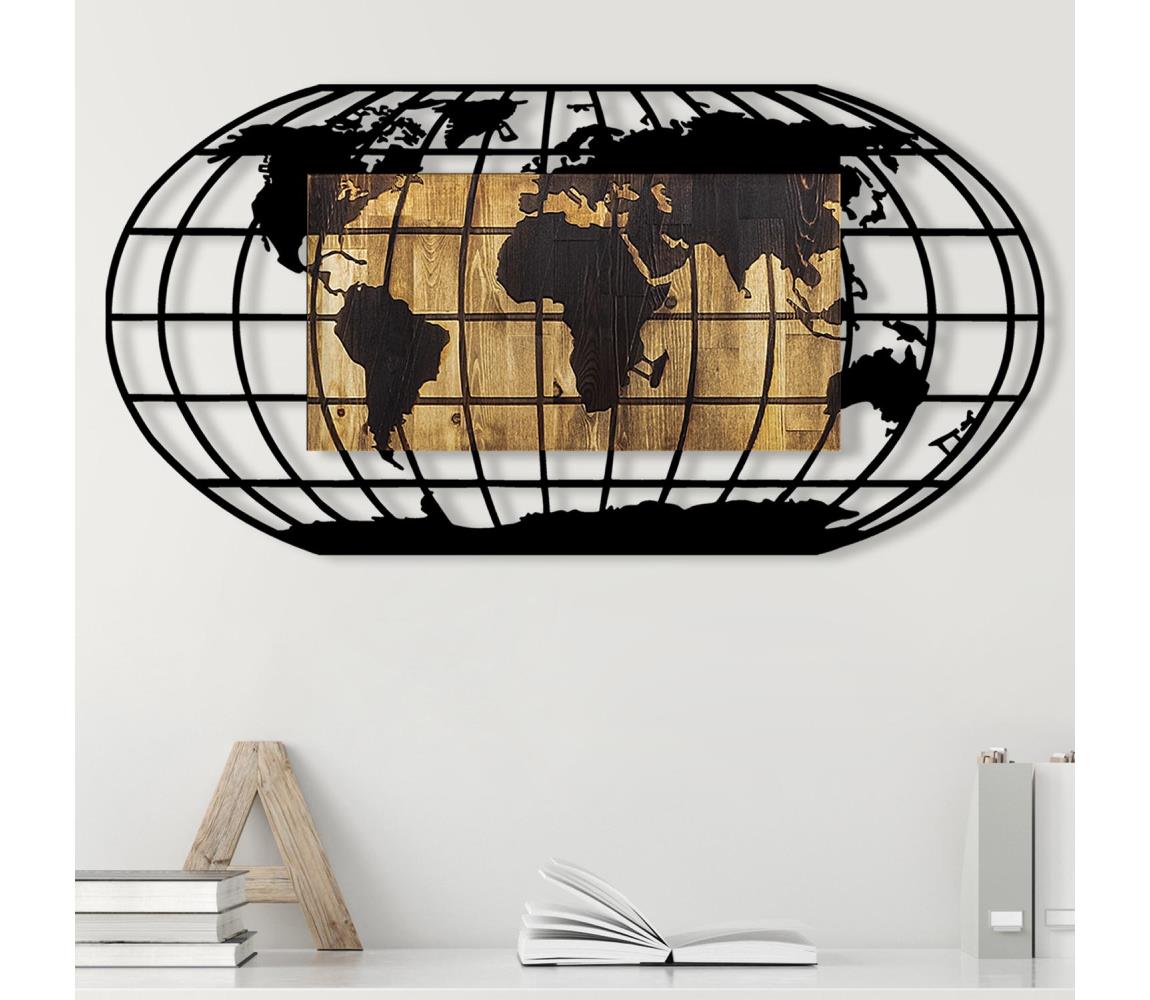 Fali dekoráció 102x50 cm globe