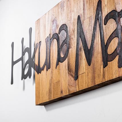 Fali dekoráció 30x108 cm fa/fém