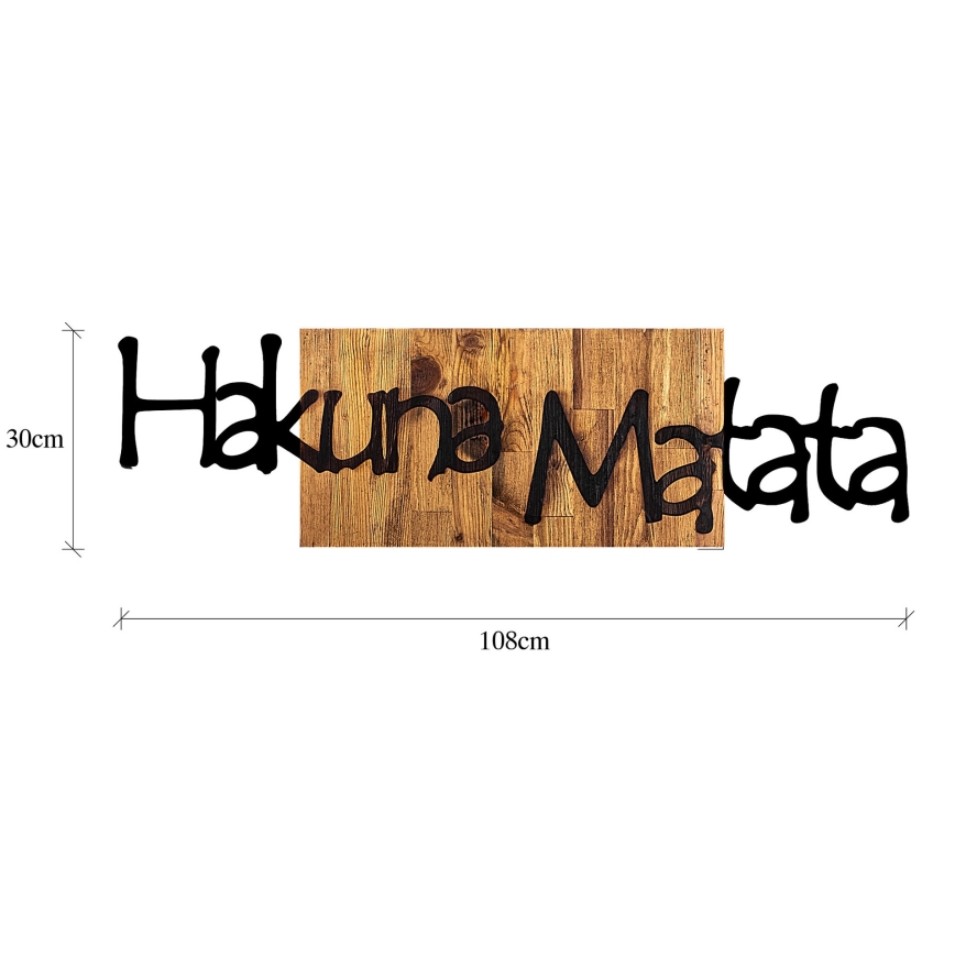 Fali dekoráció 30x108 cm fa/fém