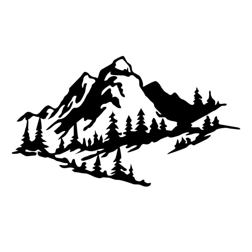 Fali dekoráció 40x70 cm hegyek fém