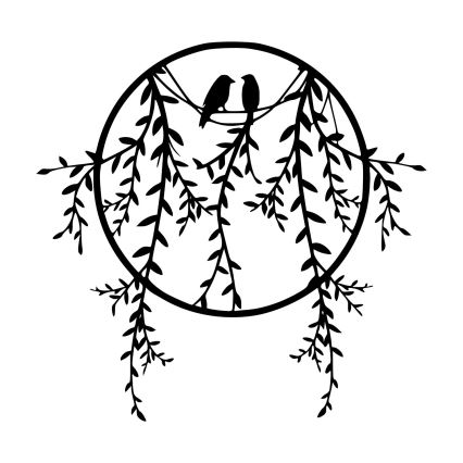 Fali dekoráció 45x44 cm fém ágakból