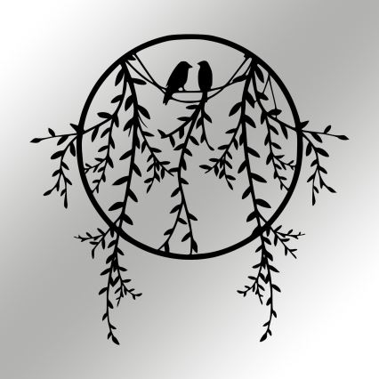 Fali dekoráció 45x44 cm fém ágakból