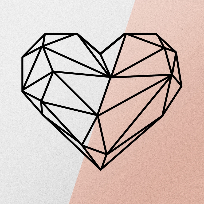 Fali dekoráció 47x40 cm szív fém