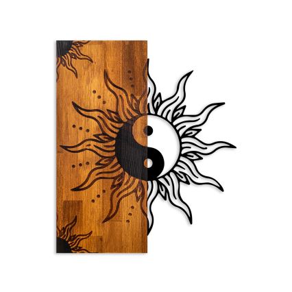 Fali dekoráció 50x58 cm jin jang fa/fém