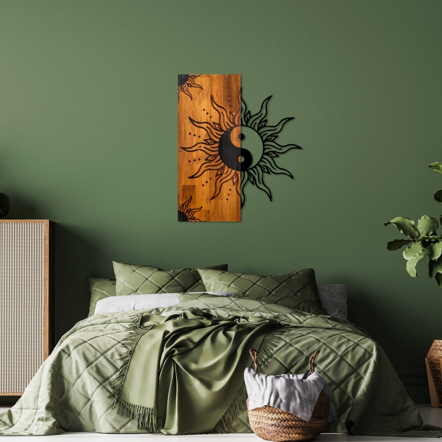 Fali dekoráció 50x58 cm jin jang fa/fém