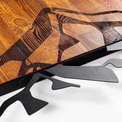 Fali dekoráció 58x36 cm hegyek fa/fém