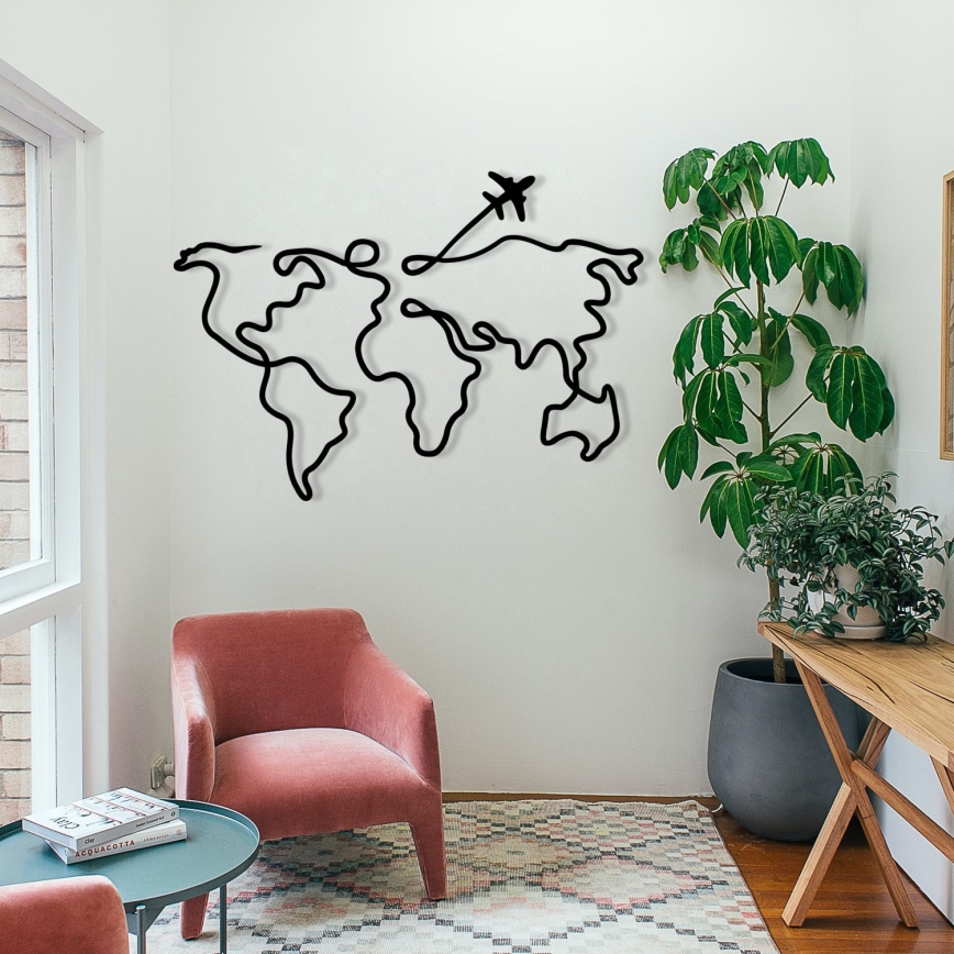 Fali dekoráció 60x42 cm térkép fém