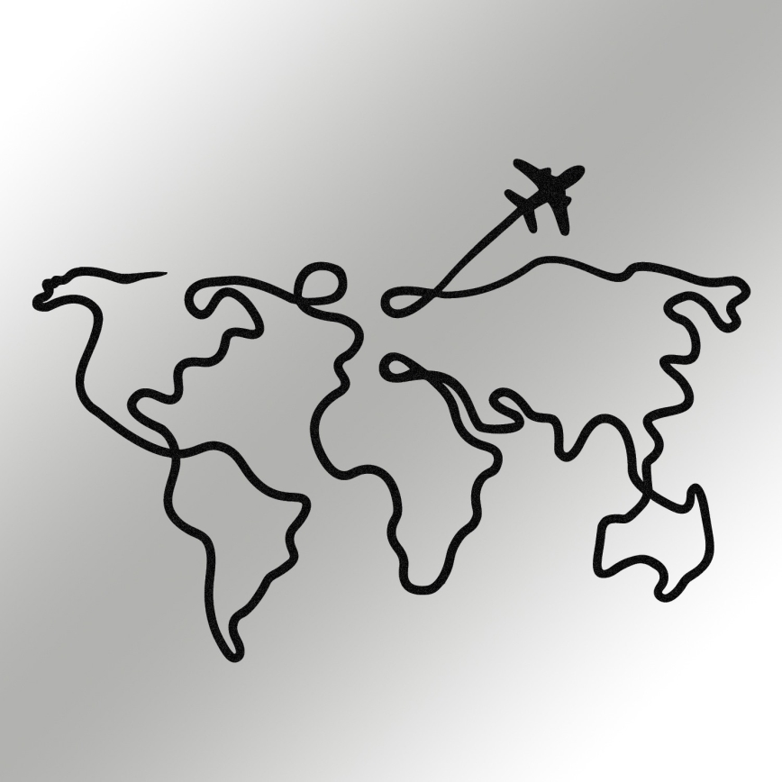 Fali dekoráció 60x42 cm térkép fém