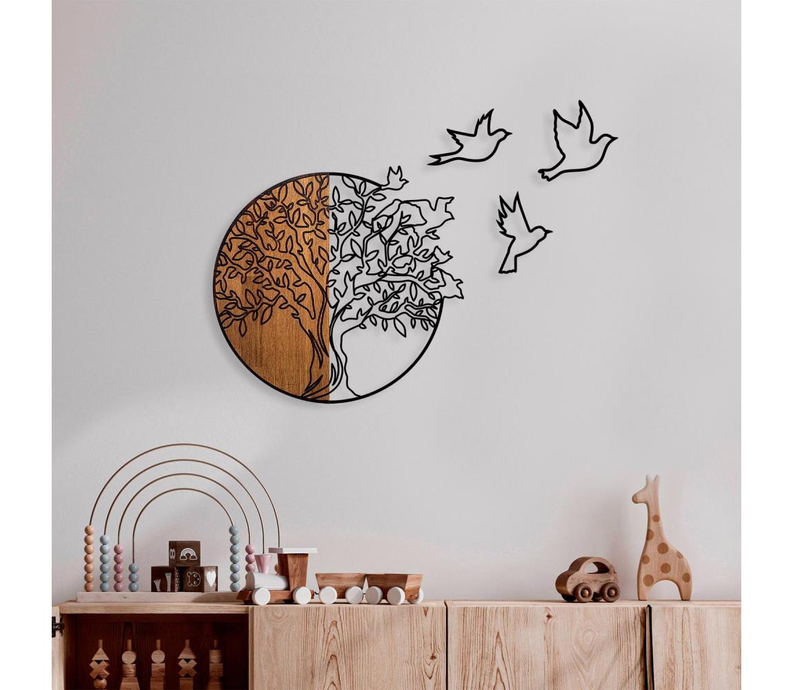 Fali dekoráció 60x56 cm fa és madarak