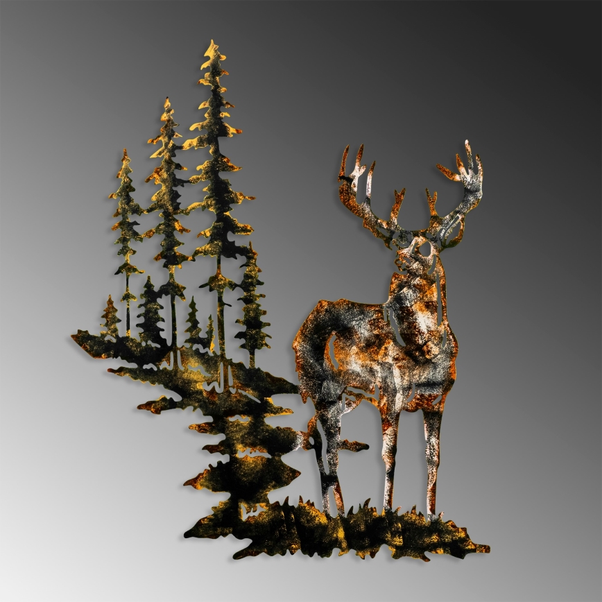 Fali dekoráció 65x79 cm szarvas fém