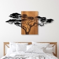 Fali dekoráció 70x144 cm fa/fém