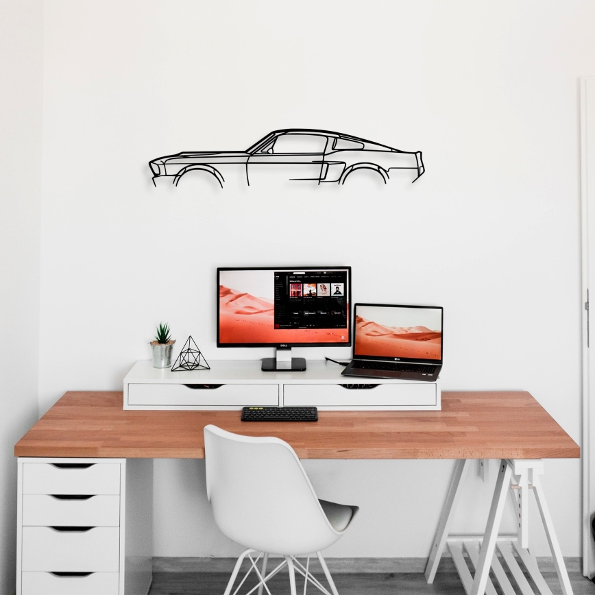 Fali dekoráció 70x15 cm autó fém