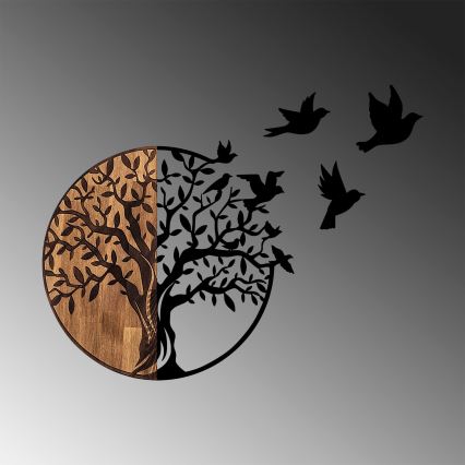 Fali dekoráció 71x92 cm fa/fém faág mintával