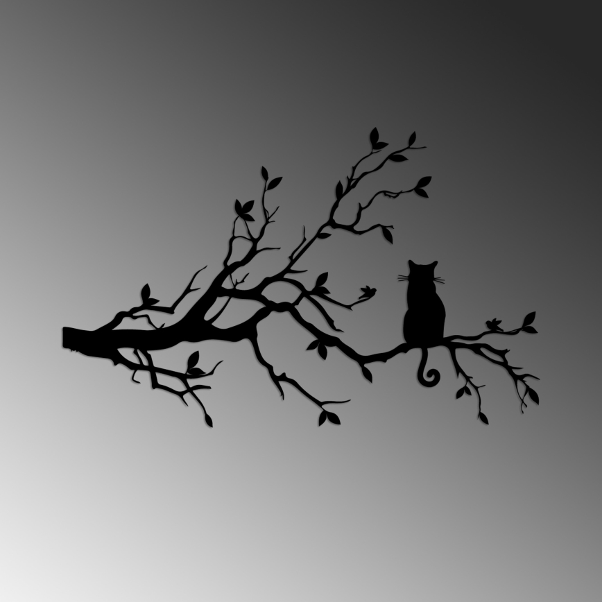 Fali dekoráció 80x50 cm ág fém