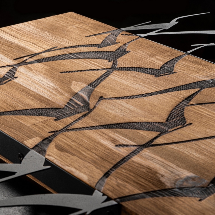 Fali dekoráció 86x58 cm madarak fa/fém