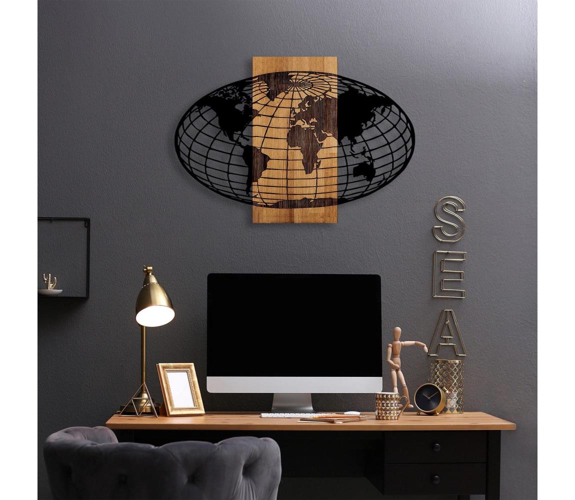 Fali dekoráció 87x58 cm globe