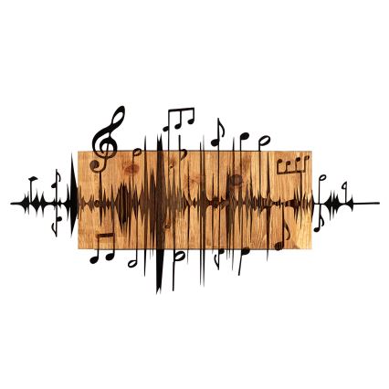 Fali dekoráció 90x47 cm jegyzetek fa/fém