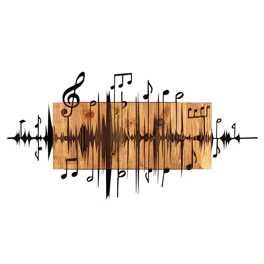 Fali dekoráció 90x47 cm jegyzetek fa/fém