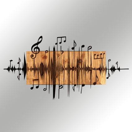 Fali dekoráció 90x47 cm jegyzetek fa/fém