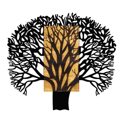 Fali dekoráció 93x86 cm fa/fém faág mintával