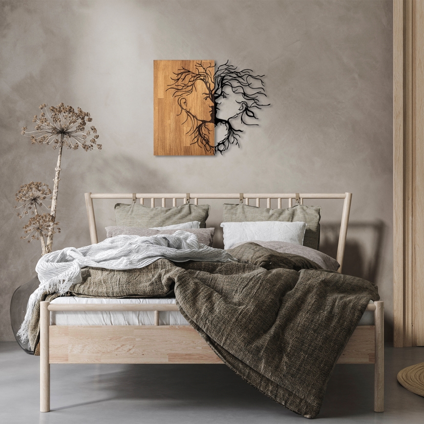 Fali dekoráció 96x79 cm szerelem fa/fém