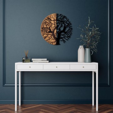 Fali dekoráció, átmérő 56 cm, fa/fém faág mintával