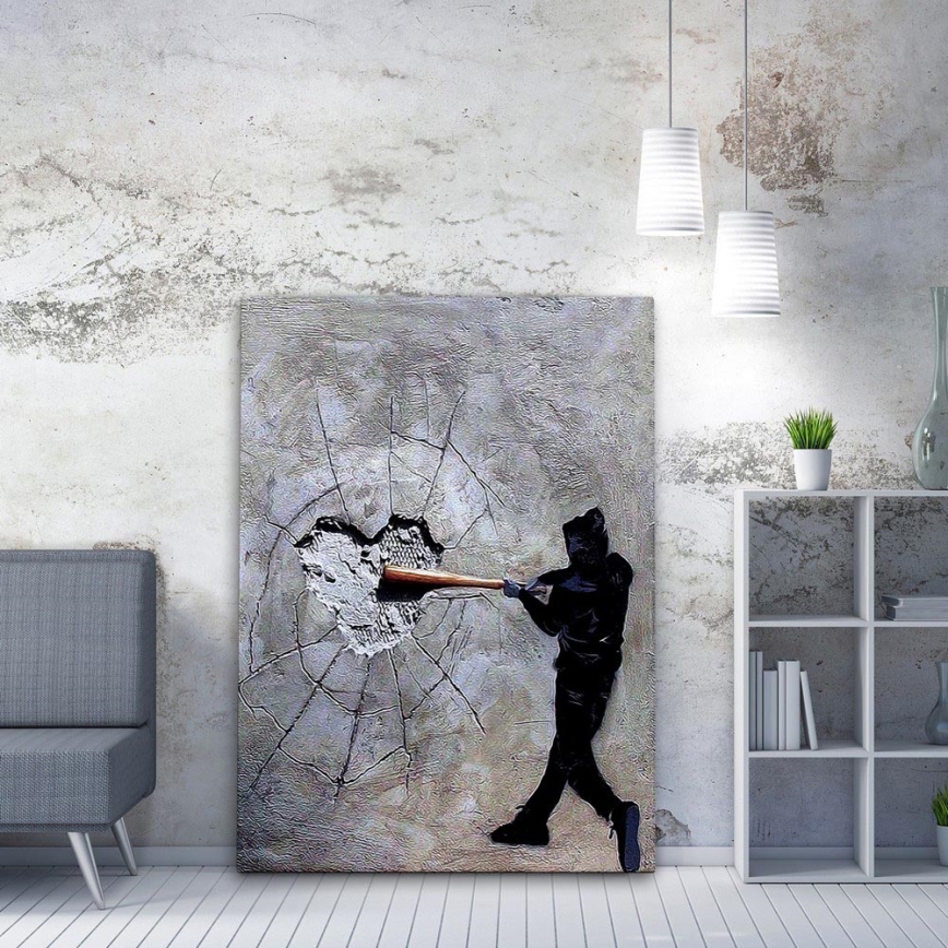 Fali festmény vászonon 100x70 cm szürke/fekete