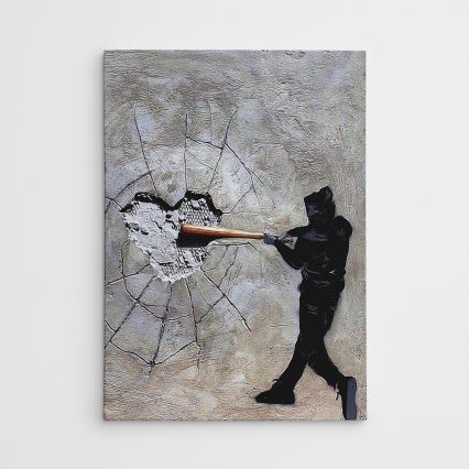 Fali festmény vászonon 100x70 cm szürke/fekete