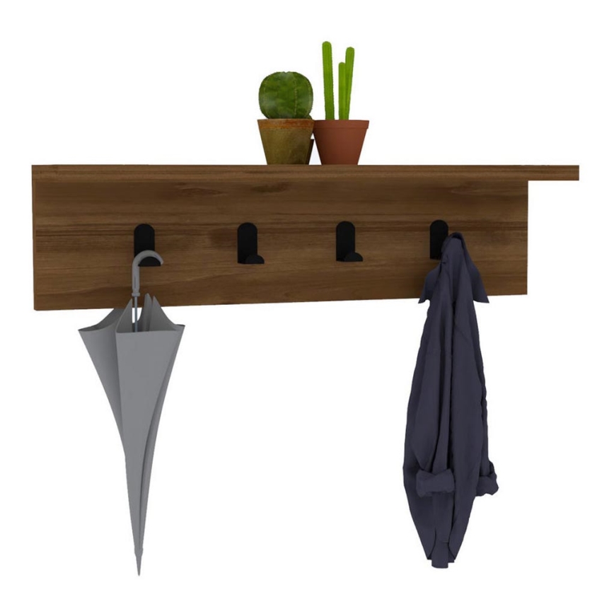 Fali fogas polccal AYLA 14,5x60 cm barna