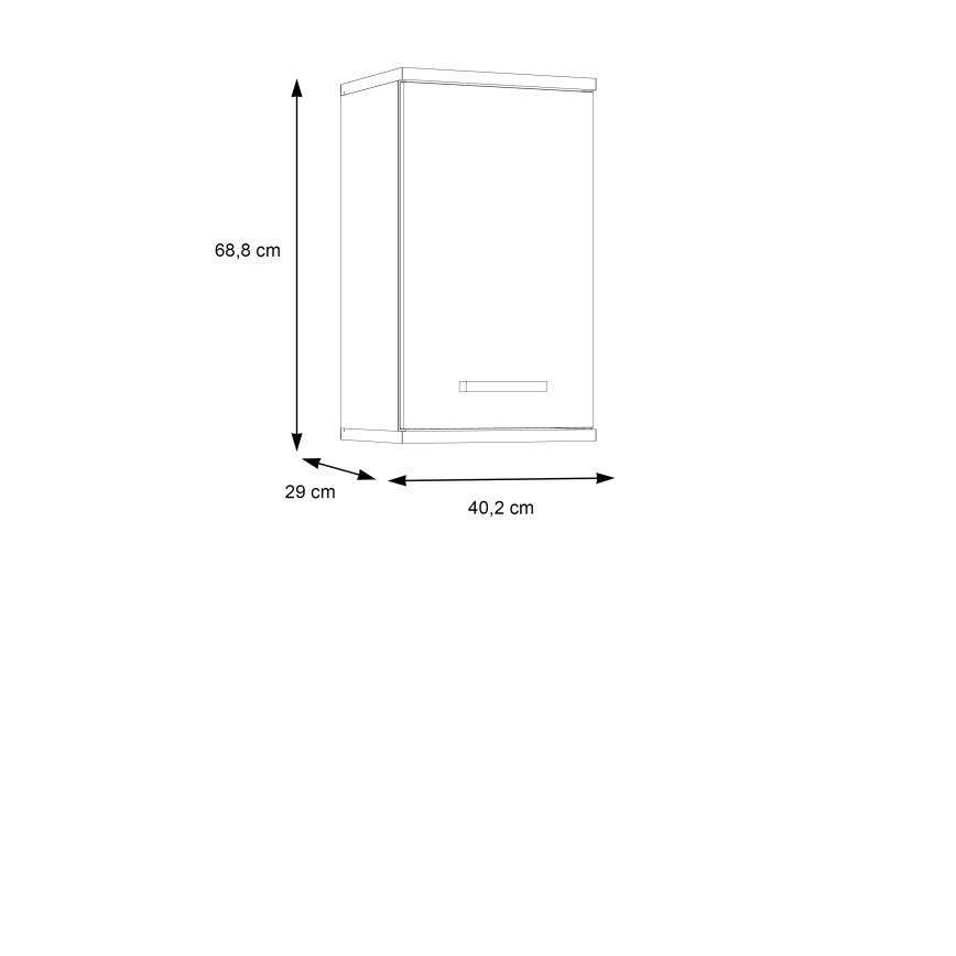 Fali fürdőszobai szekrény VENOM fehér/sonoma tölgy