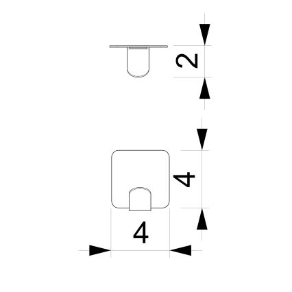 Fali kampó 4x4 cm fekete