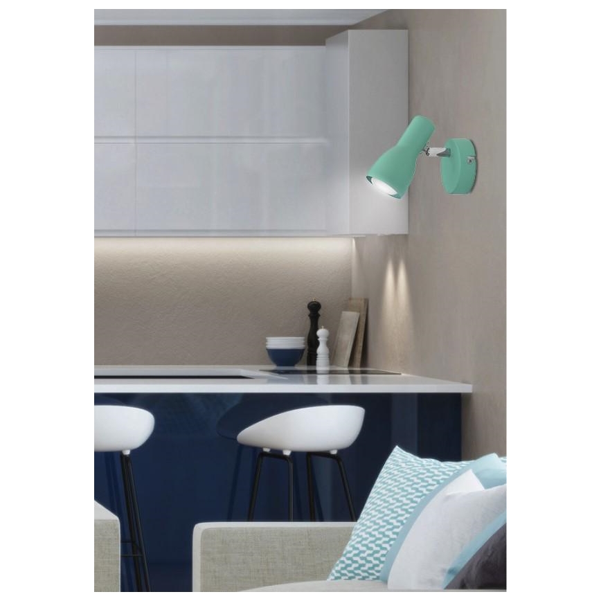 Fali kislámpa PICARDO 1xE14/40W/230V türkiz