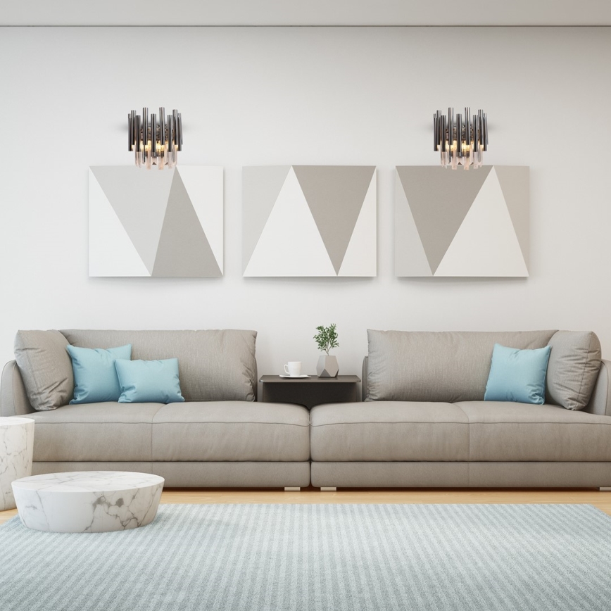 Fali kristály lámpa MADISON 2xE14/40W/230V fényezett króm