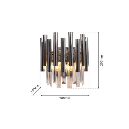 Fali kristály lámpa MADISON 2xE14/40W/230V fényezett króm