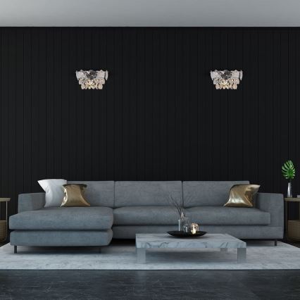 Fali kristály lámpa SELENA 2xE14/40W/230V fényezett króm