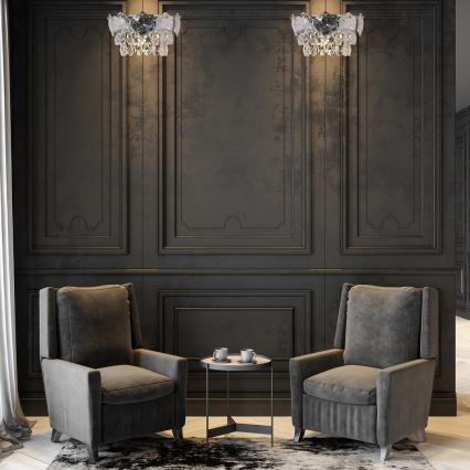 Fali kristály lámpa SELENA 2xE14/40W/230V fényezett króm