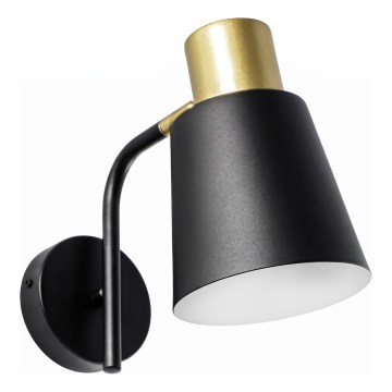 Fali lámpa 1xE27/20W/230V fekete/arany